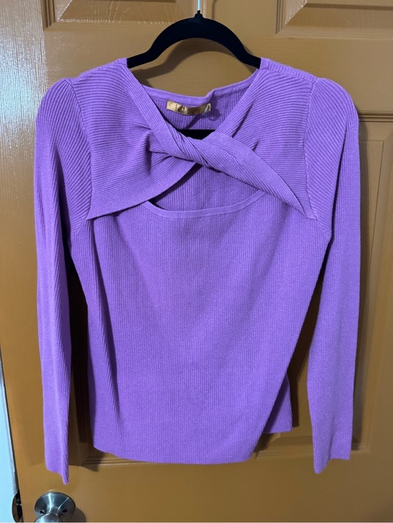 Belldini Sweaters - Belldini Purple Ribbed Twist-Neck Top